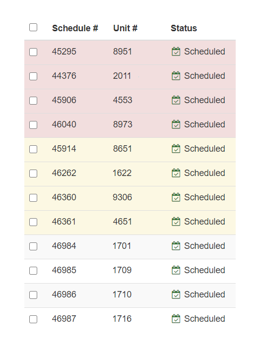 Vehicle Scheduled Maintenance Software Screenshot
